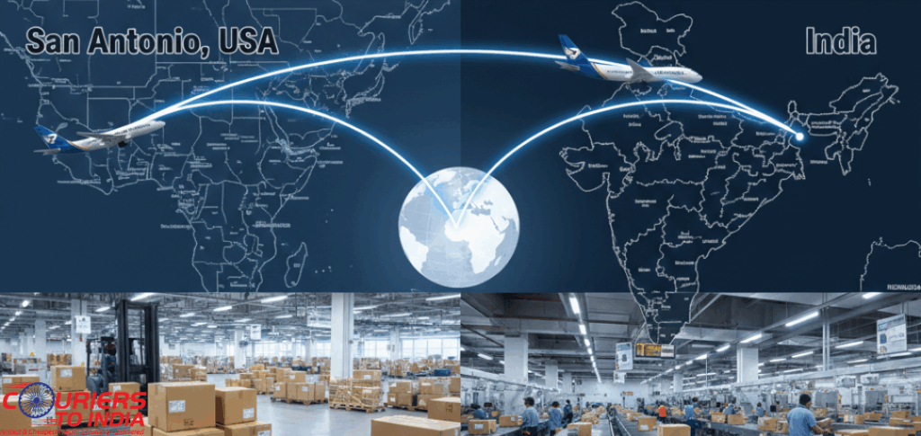 San Antonio to India Courier Service