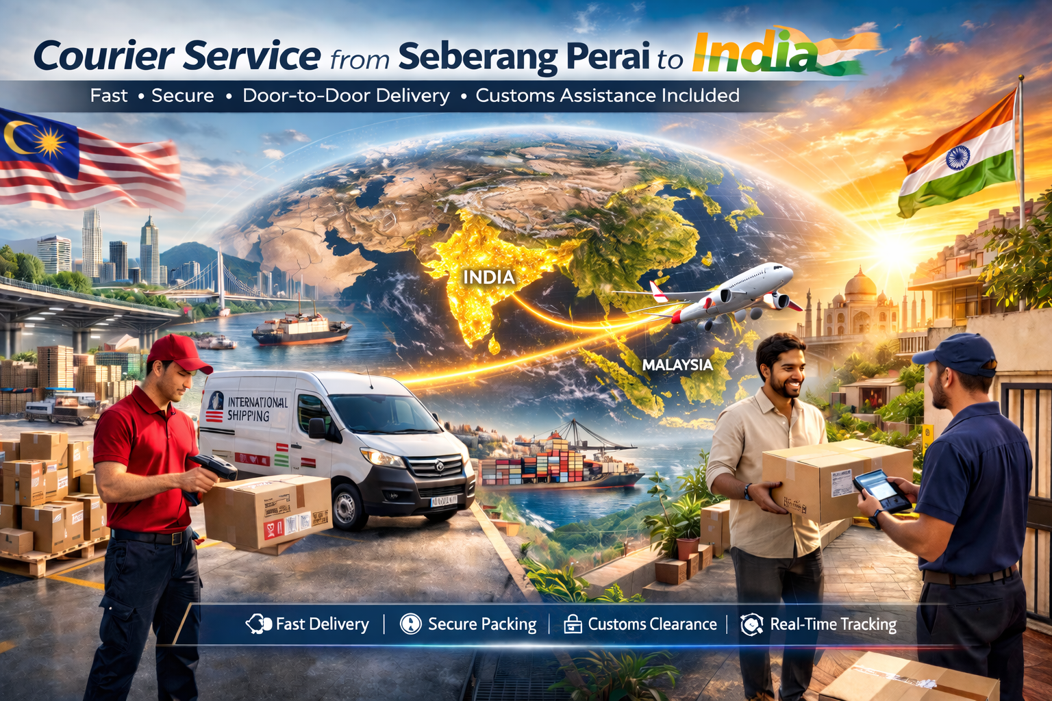 Courier Service from Seberang Perai to India