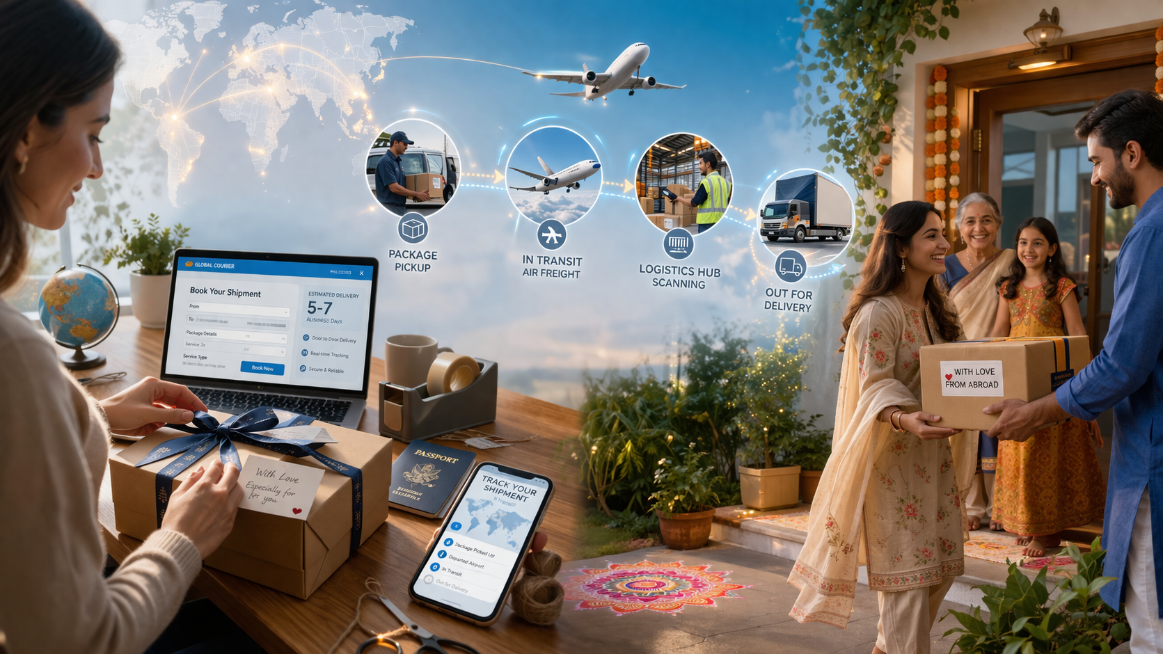 process for sending a gift to someone in India