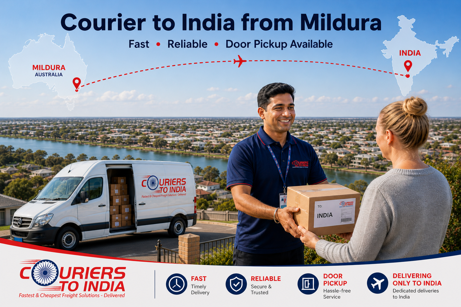 Courier to India from Mildura